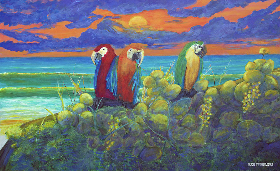 Sunrise Parrot Beach Painting by Ken Figurski