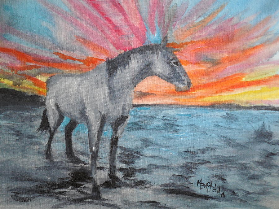 Sunrise Pony Painting by Melissa Hill