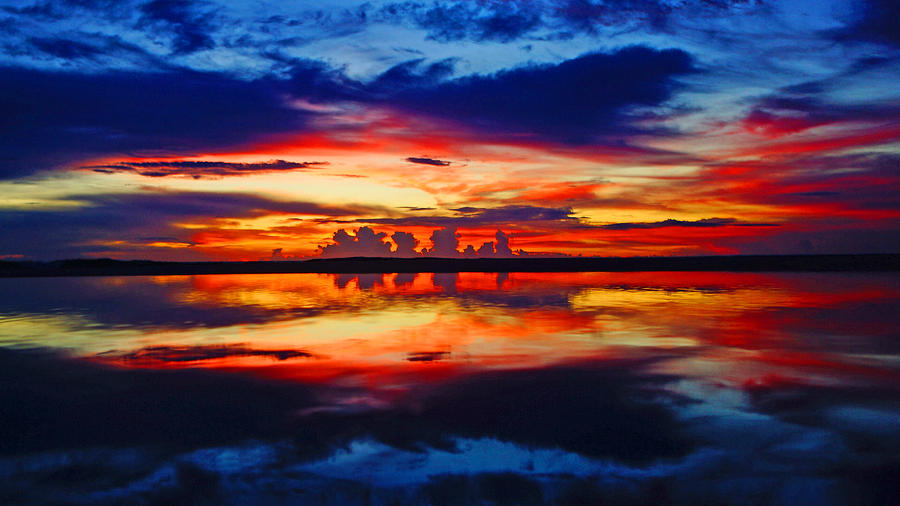Sunrise Rainbow Reflection Photograph by Lawrence S Richardson Jr