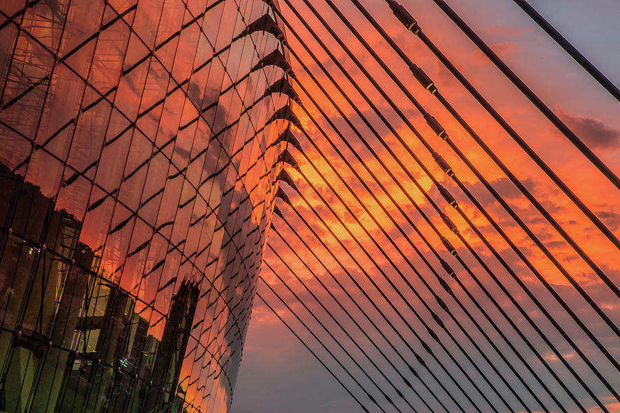Sunrise Reflections At Kauffman Center Photograph by Steven Bateson