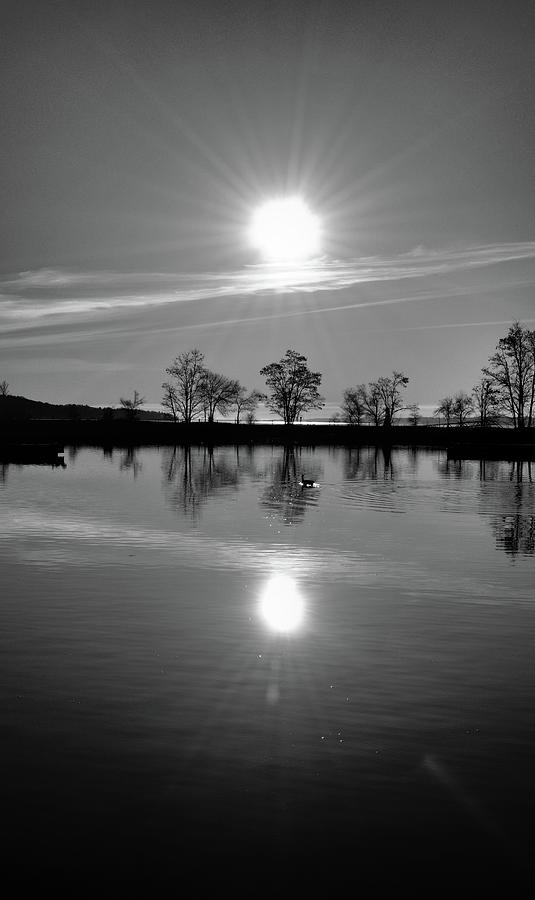 Sunrise Reflections BW  Photograph by Lyle Crump