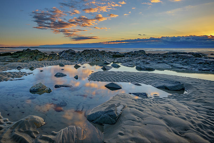Beach Photograph - Sunrise Reflections on Wells Beach by Rick Berk