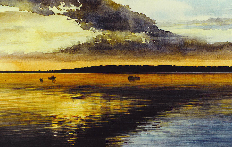 Boat Painting - Sunrise Rockland Harbor by Tyler Ryder