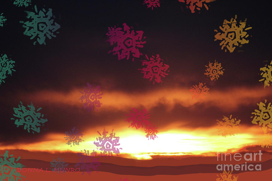 Sunrise Snowflake Digital Art by Donna L Munro
