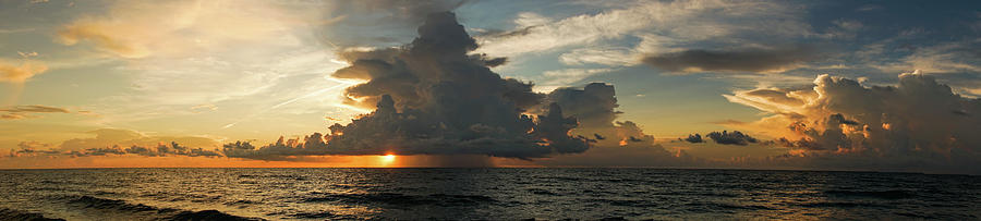 Sunrise Storm Panorama 2 Delray Beach Florida Photograph by Lawrence S Richardson Jr