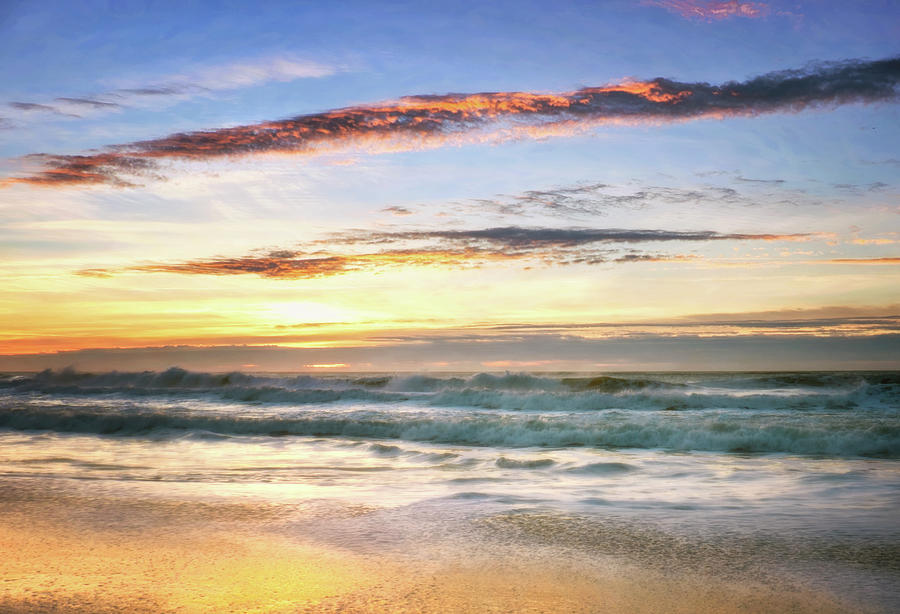 Sunrise Stripe at Jones Beach Photograph by Vicki Jauron - Fine Art America