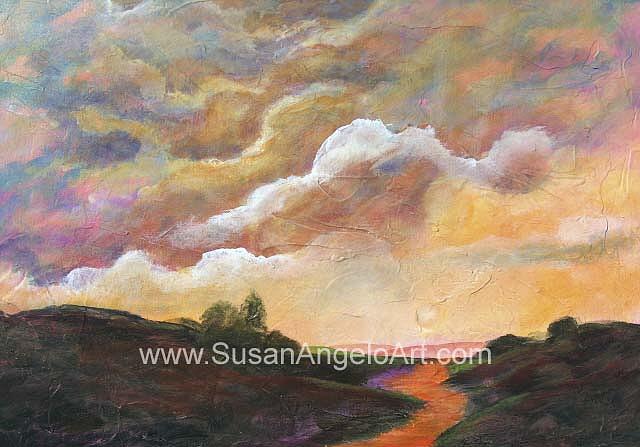 Landscape Painting - Sunrise Sunset by Susan-Angelo DeBay Landscape Painting - Sunrise Sunset by Susan-Angelo DeBay