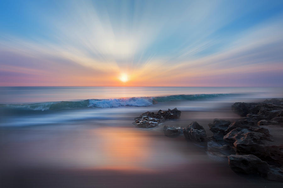 Sunrise Surf Dreamscape Photograph by Debra and Dave Vanderlaan