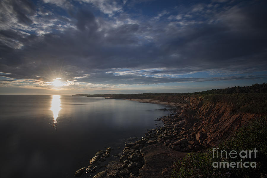 Sunrise the red cliffs on Prince Edward Island Photograph by Dan Friend