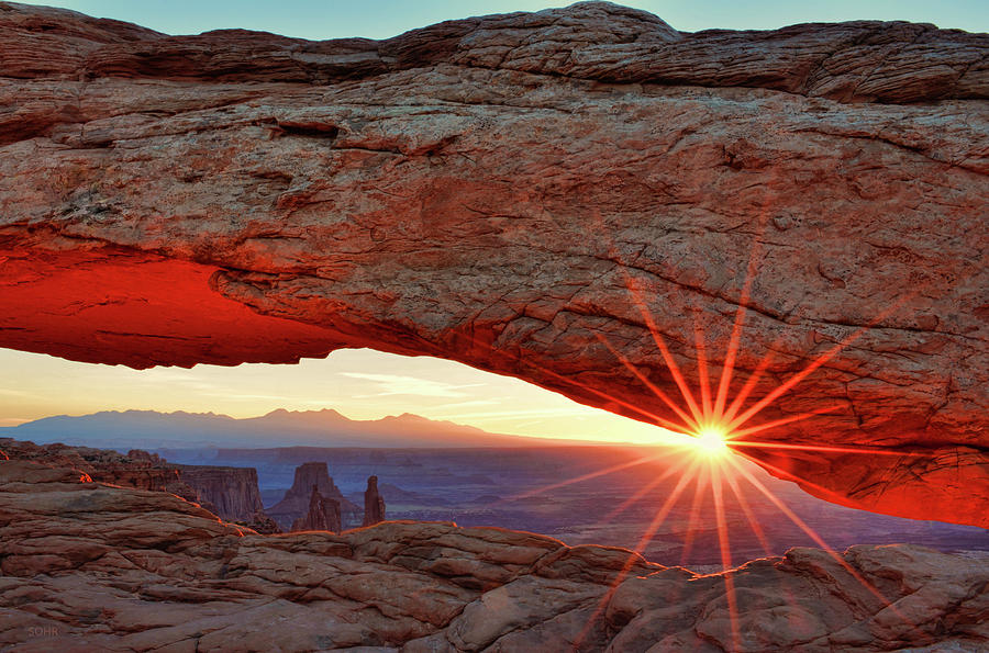 Sunrise through Mesa Arch Photograph by Dana Sohr