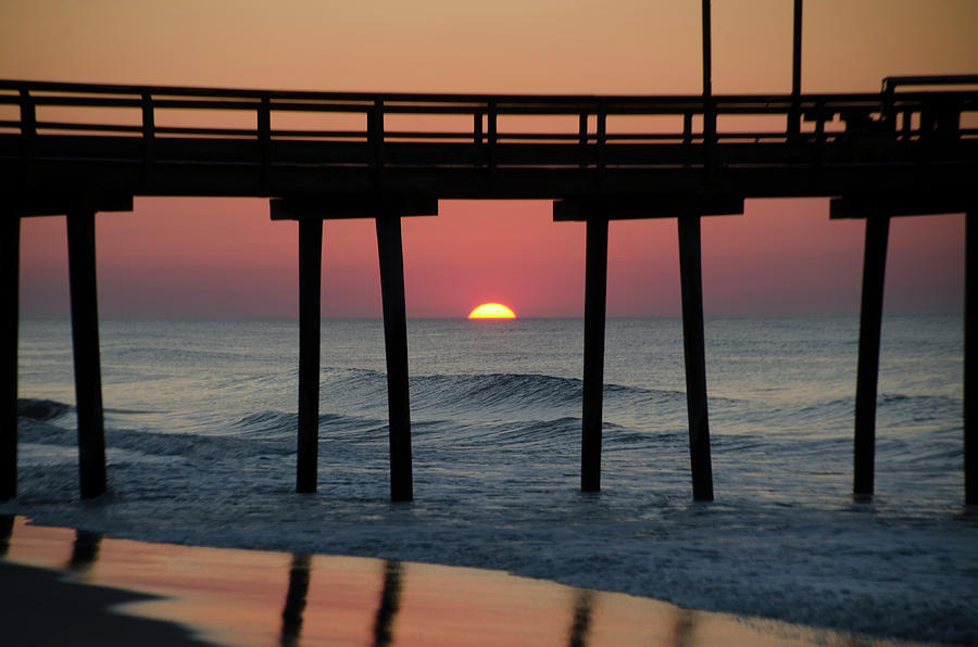 Sunrise Through the 32nd Street Pier Avalon New Jersey Photograph by Bill Cannon