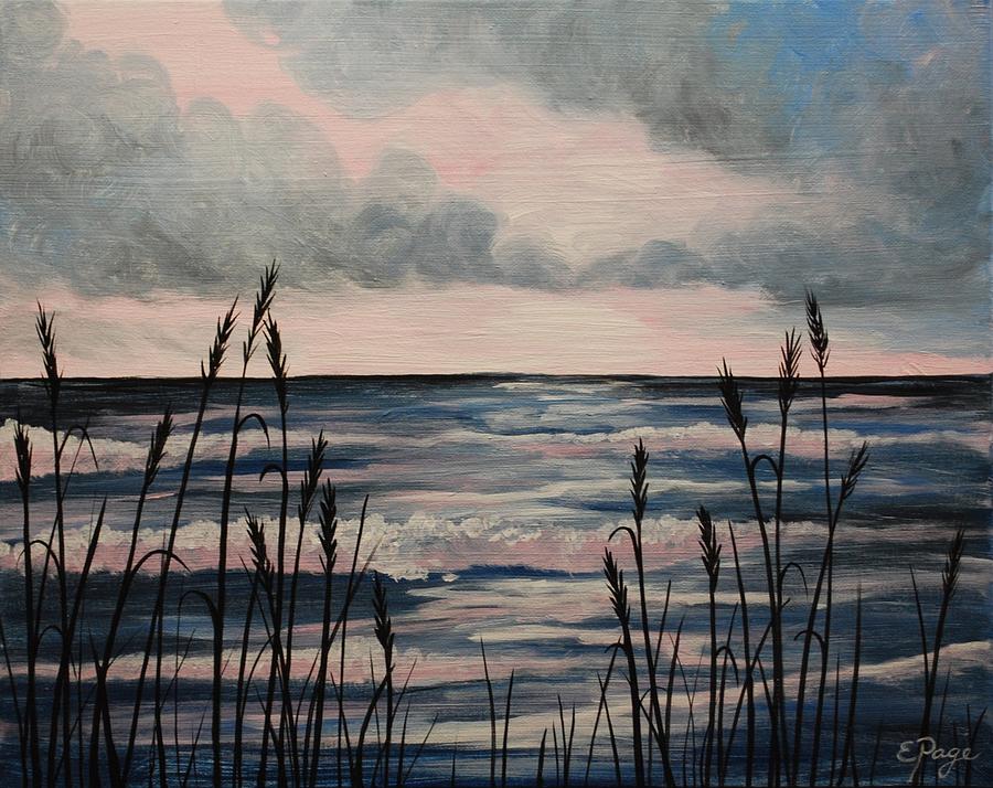 Sunrise Through the Reeds Painting by Emily Page
