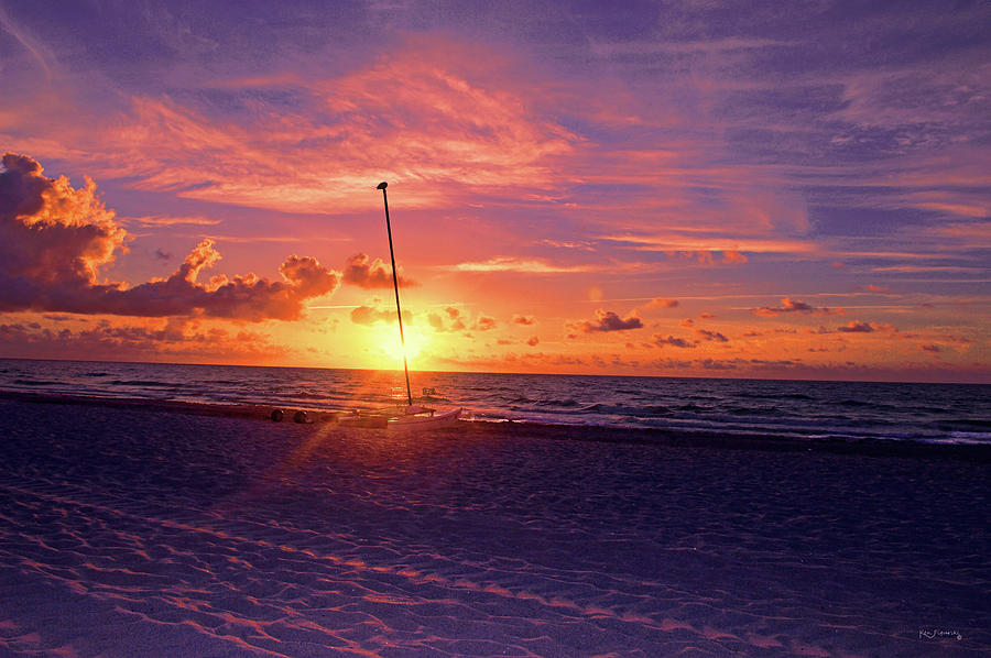 Sunrise Through The Sailboat Photograph by Ken Figurski