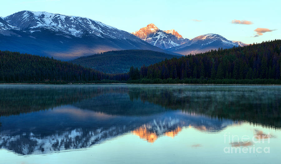 Sunrise Tips In Patricia Lake Photograph by Adam Jewell