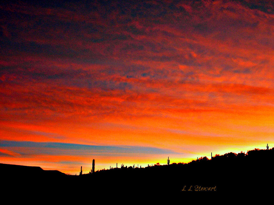Sunrise Toward Cave Creek Photograph by L L Stewart
