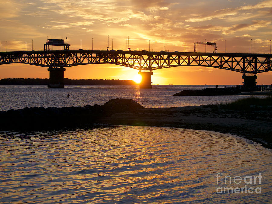 Sunrise Under Coleman Bridge Photograph by Lara Morrison