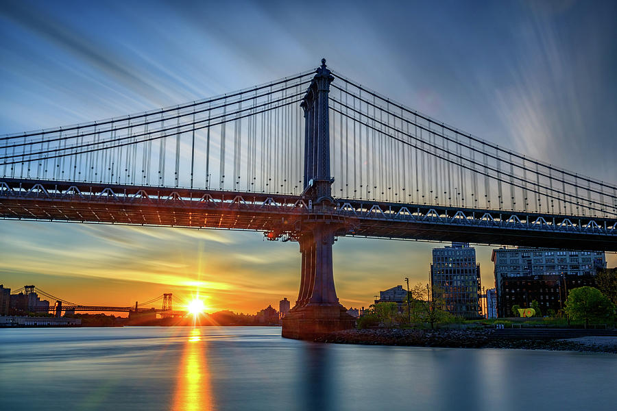 New York City Photograph - Sunrise Under the Manhattan Bridge by Rick Berk