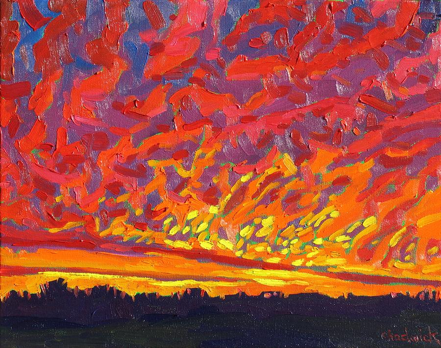 Sunrise Virga Painting by Phil Chadwick