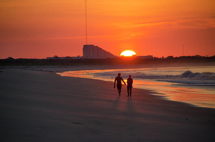 Sunrise Walk on the Beach - Cape May New Jersey Photograph by Bill Cannon