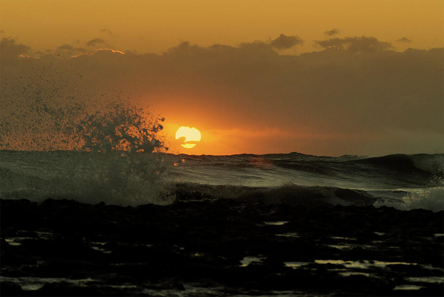Sunrise waves Photograph by Jason Hughes