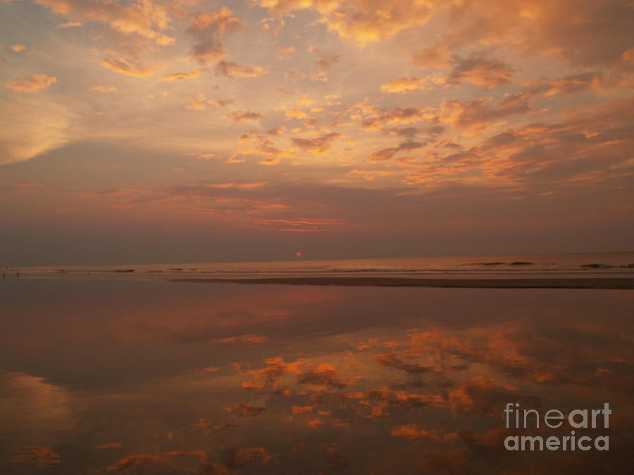 Sunset Photograph - Sunrise with Reflective Symmetry at Hunting Island by Anna Lisa Yoder
