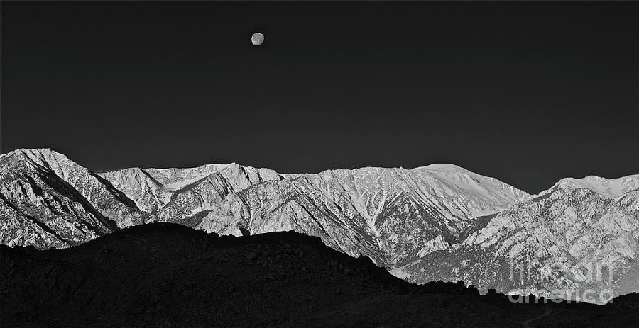 Sunrise With Setting Moon Sierra Nevada California Photograph by Gus McCrea
