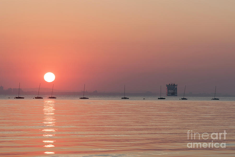 Sunrise with Wightlink Ferry Photograph by Clayton Bastiani