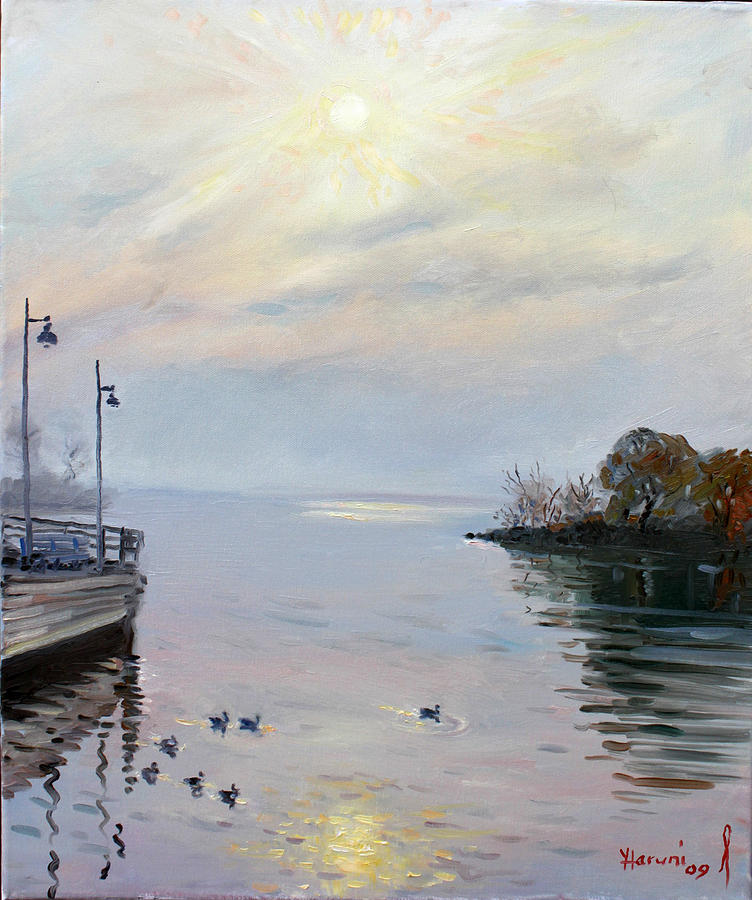 Seascape Painting - Sunrise by Ylli Haruni