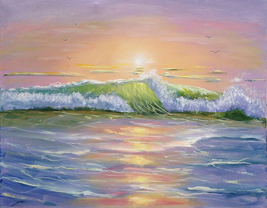 Seascape Painting - Sunrize by Elena Sokolova