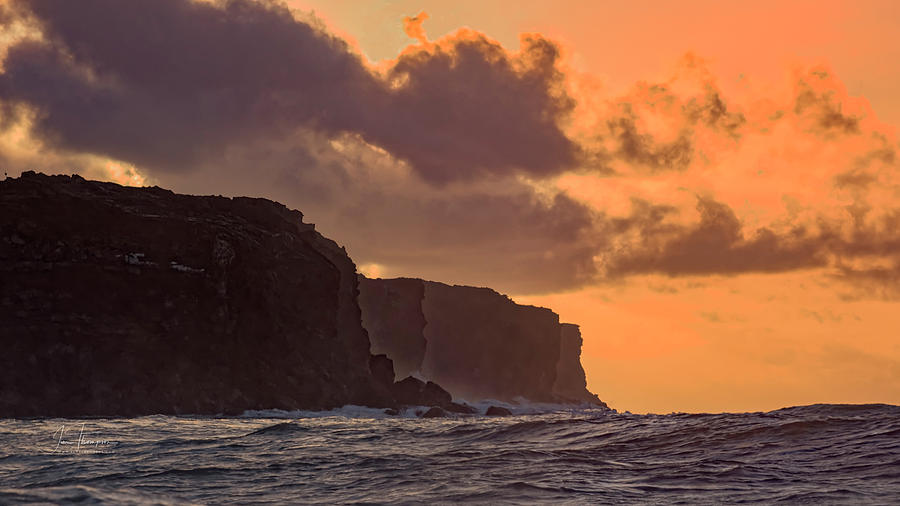 Sunrse Ocean And Cliffs Photograph