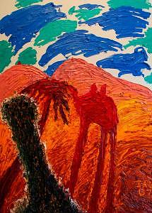 Sunse In The Desert Painting by Ira Stark