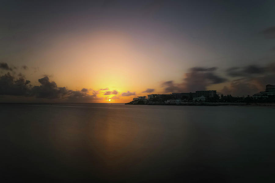 Sunset Photograph - Sunset at Maho Beach L1 by Michelle Saraswati