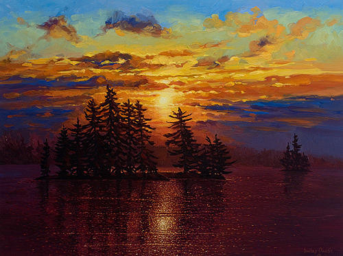 Sunset Painting - Sunset - Muskoka by Dmitry Oivadis