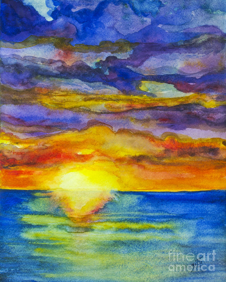 Sunset 1 Painting by Suzette Kallen