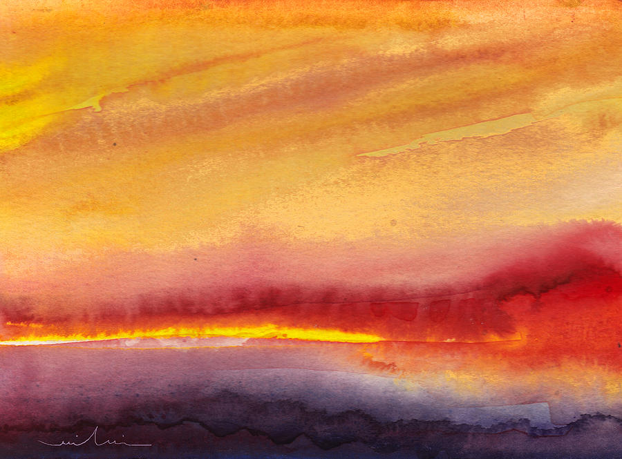 Nature Painting - Sunset 21 by Miki De Goodaboom
