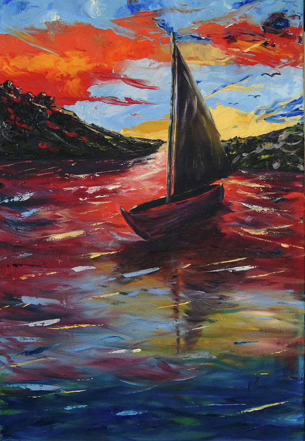 Sunset 234 Painting by Maria Woithofer