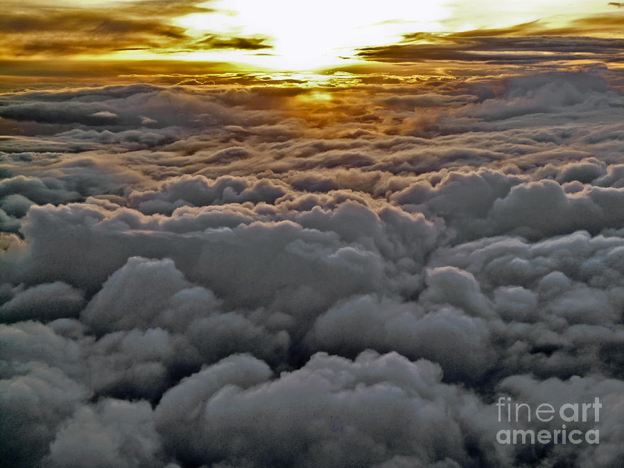 Nature Photograph - Sunset above the clouds 14PDXL162 by Howard Stapleton