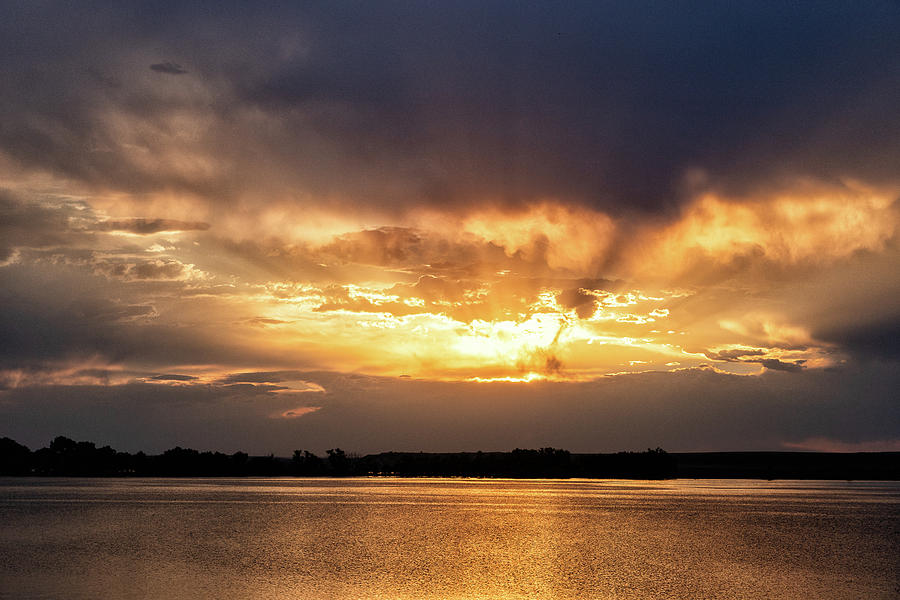 Sunset Across a Colorado Lake Photograph by Tony Hake