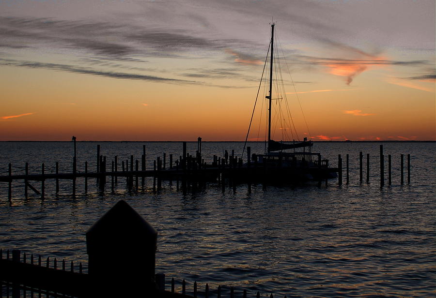 Sunset Photograph - Sunset Across the Waters by Sandy Poore