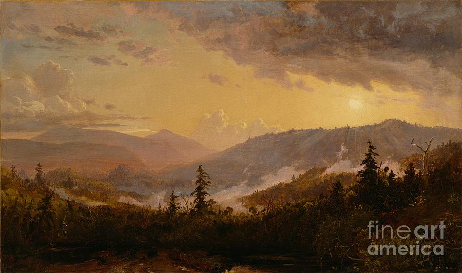 Jasper Francis Cropsey Painting - Sunset after a Storm in the Catskill Mountains by Jasper Francis Cropsey