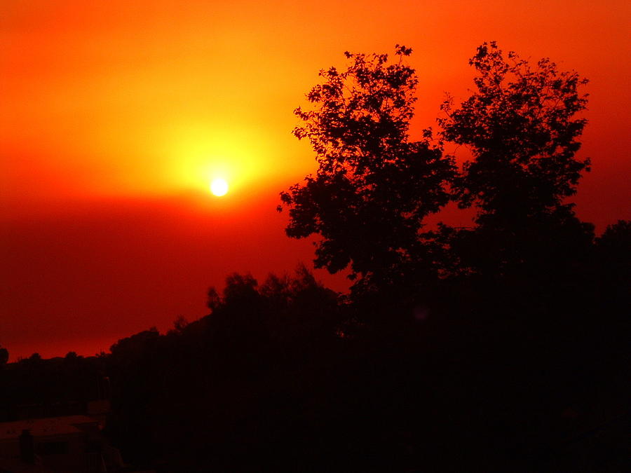 Sunset after the fire Carlsbad CA Photograph by Cheryl Ehlers