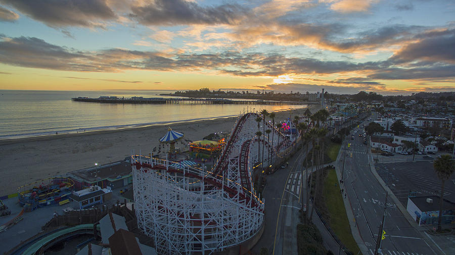 Above Photograph - Sunset Amusement by David Levy