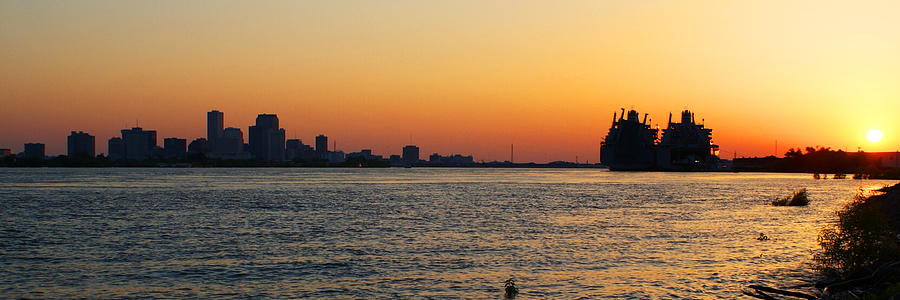 New Orleans Photograph - Sunset and City by David Fields