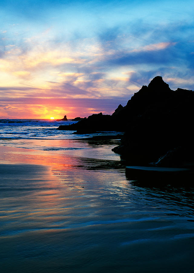 Sunset And Clouds Over Crescent Beach Photograph by Panoramic Images ...