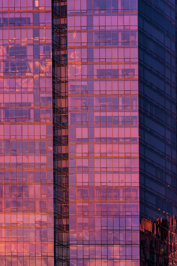 Sunset and Glass Office Building Photograph by Robert Ullmann
