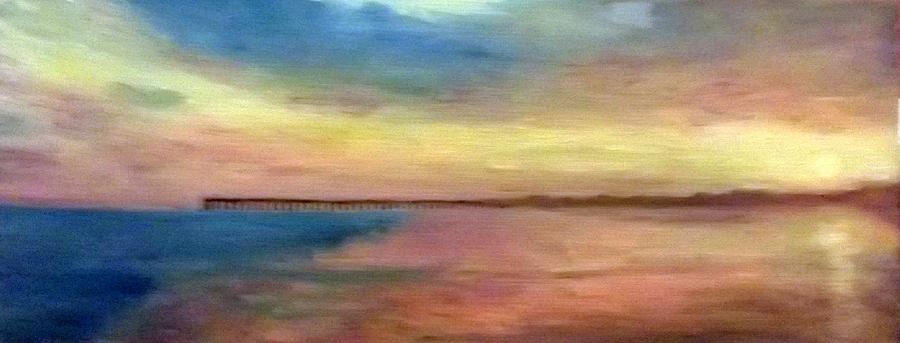 Sunset and Pier Painting by Peter Gartner