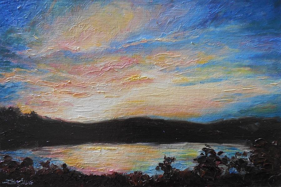 Sunset and Pond Painting by Lexi-Shae Brooks - Fine Art America