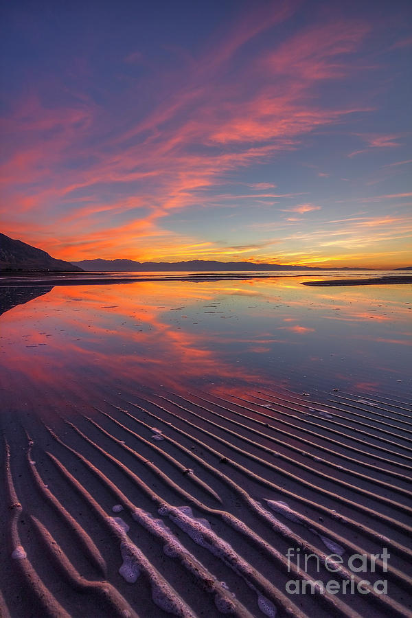 Sunset and Sand Ripples Photograph by Spencer Baugh