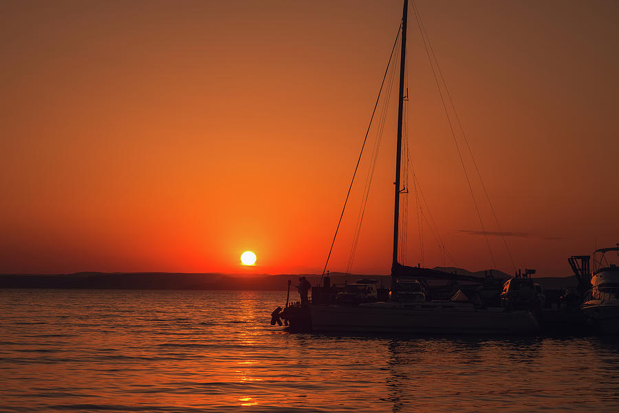 Setting Sun Photograph - Sunset And Silhouette by Mariia Kalinichenko Setting Sun Photograph - Sunset And Silhouette by Mariia Kalinichenko