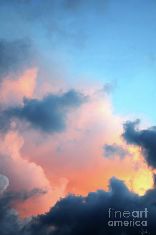 Sunset and storm clouds  Photograph by Priscilla Batzell Expressionist Art Studio Gallery